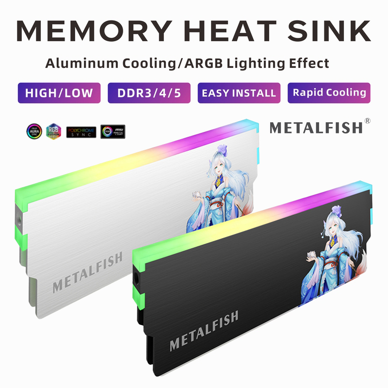 Ddr4 Desktop Ram - Radiator METALFISH DRAM 5V-3PIN ARGB DDR3